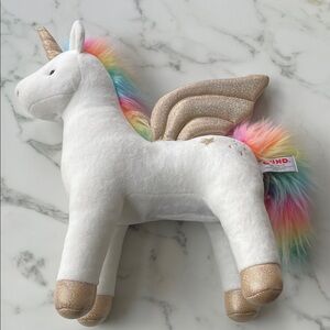 Gund White and Gold My Magical Unicorn toy with Rainbow Mane